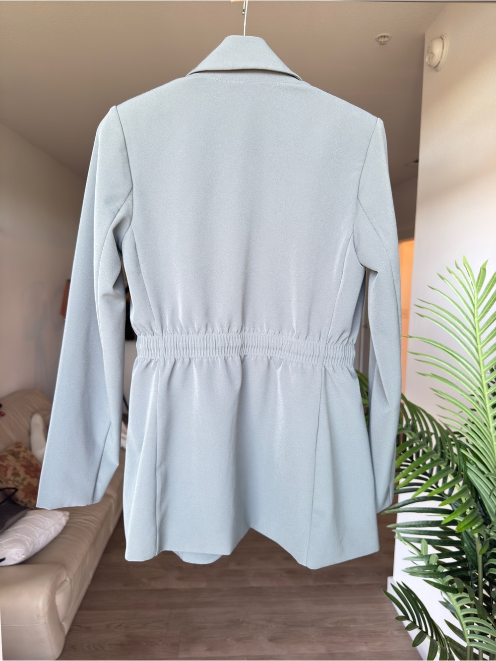 Athleta Sage Green Belted Blazer Jacket Size 4 Minimal Chic - Picture 7 of 10